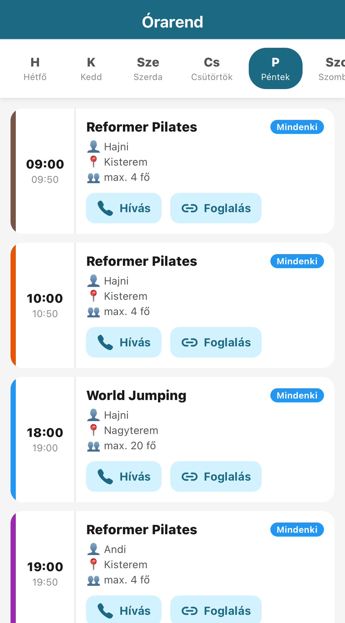 Főnix Fitness alkalmazás